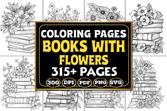 Books with Flowers Coloring Pages: A Designer’s Perspective on This Creative Graphic Design Asset