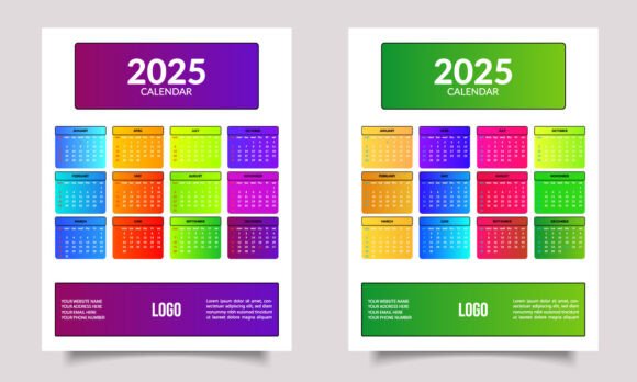 Calendar 2025 Wall Design: A Versatile Graphic for Modern Branding