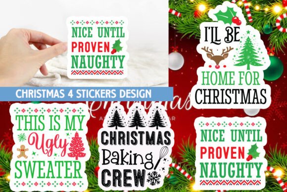 Christmas Sticker SVG Bundle Free for Crafts and Graphics