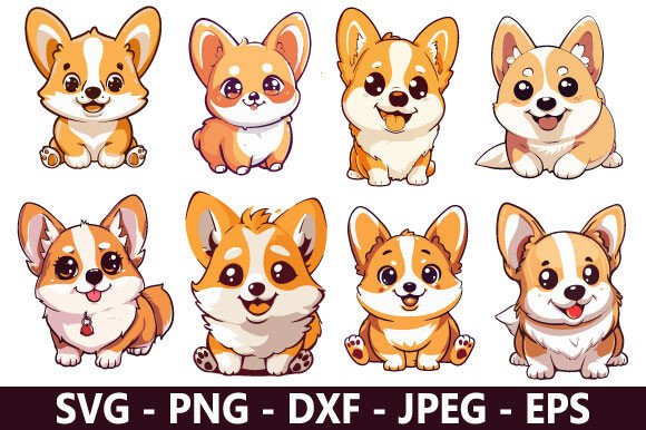 Cute Corgi SVG Bundle: A Playful Graphic Design Asset for Creative Sellers