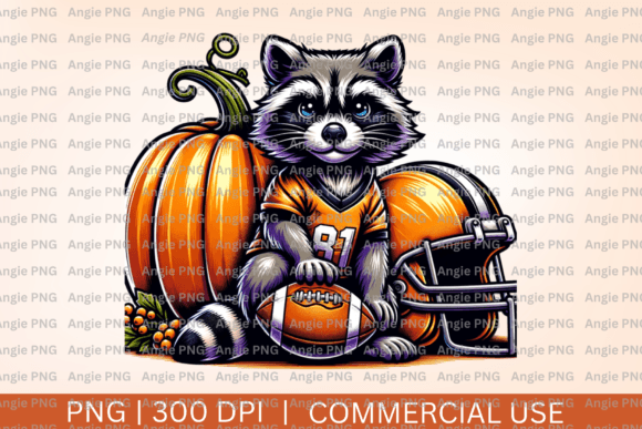 Cute Fall Raccoon Football PNG: A Versatile Graphic Design Asset for Crafts and Branding