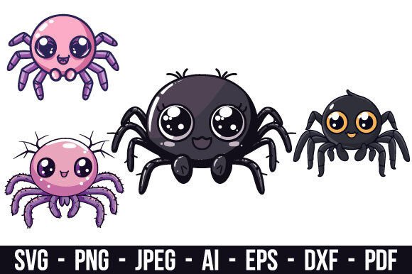 Cute Spider SVG Bundle: A Playful Graphic Design Freebie for Creative Sellers