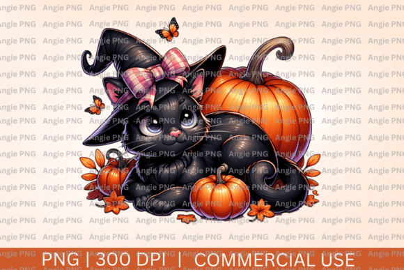 Fall & Halloween Black Cat Clipart: A Versatile Graphic for Craft Projects