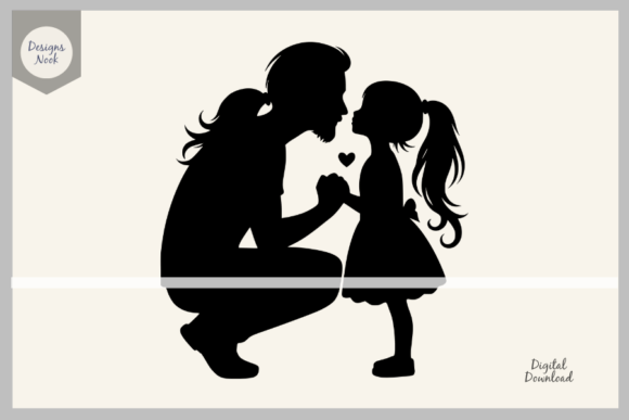 Father and Daughter SVG Clipart PNG DXF: A Versatile Graphics Asset for Craft Creators