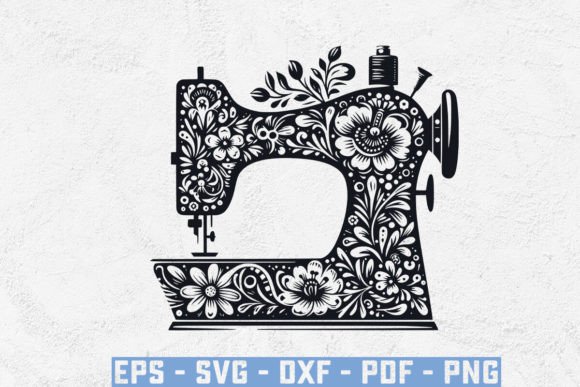 Floral Sewing Machine SVG: A Design Asset for Crafty Branding