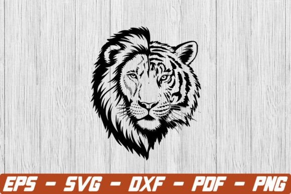 Lion with Tiger Face SVG: A Graphic Powerhouse for Crafters
