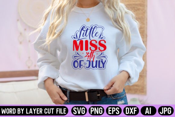 Little Miss 4th of July SVG Design: A Festive Graphic for Crafters
