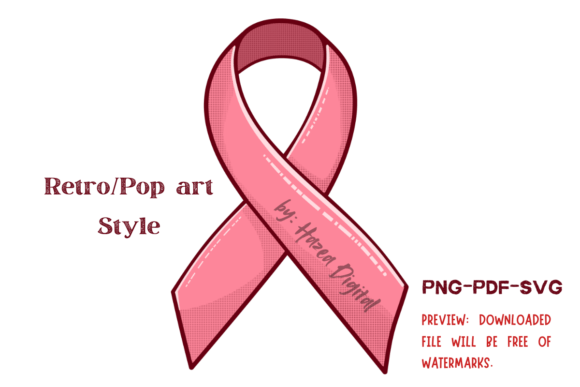Pink Ribbon for Breast Cancer Awareness: A Vibrant Graphic Asset for Crafts and Campaigns