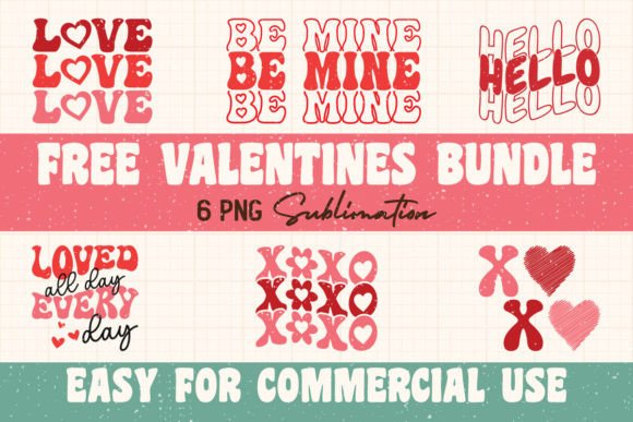 Retro Valentines Day Sublimation Bundle: A Graphics Asset for Crafts and Branding