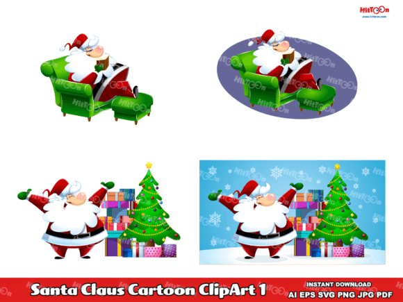 Santa Claus Cartoon ClipArt 1: A Versatile Graphic Design Asset for Seasonal Branding