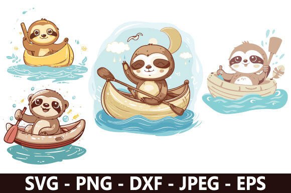 Sloth Boating SVG Bundle: A Versatile Graphic Design Freebie for Creative Sellers