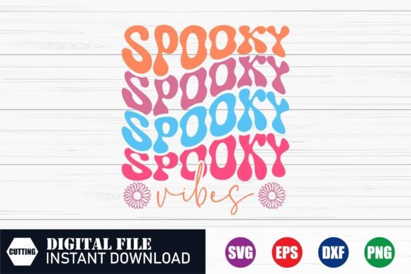Spooky Vibes Wave Halloween SVG for Crafts and Graphics