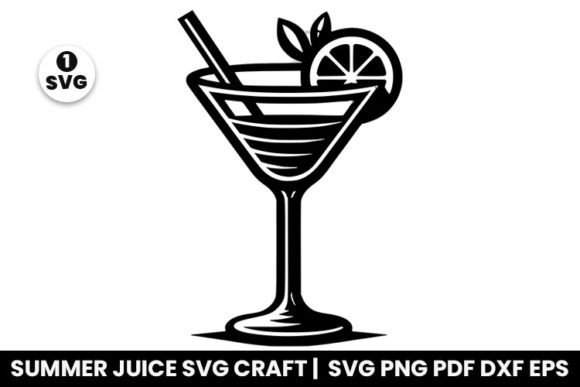 Summer Juice Glass Sublimation SVG for Crafts and Graphics