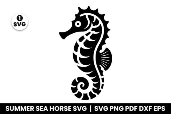 Summer Sea Horse SVG Design for Crafts and Graphics
