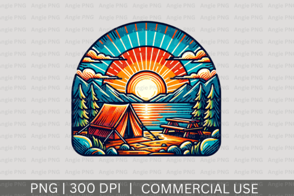Vintage Retro Camping PNG: A Graphic Design Asset for Crafts and Local Branding
