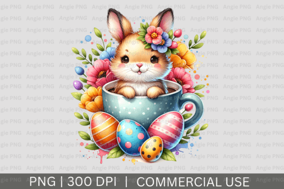 Watercolor Easter Bunny PNG Clipart: A Versatile Graphic for Crafts and Creative Projects